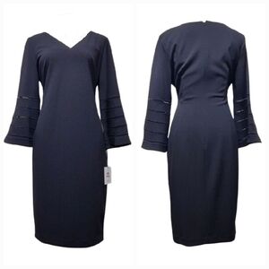 Calvin Klein Black Long Bell Sleeves Dress Size 12